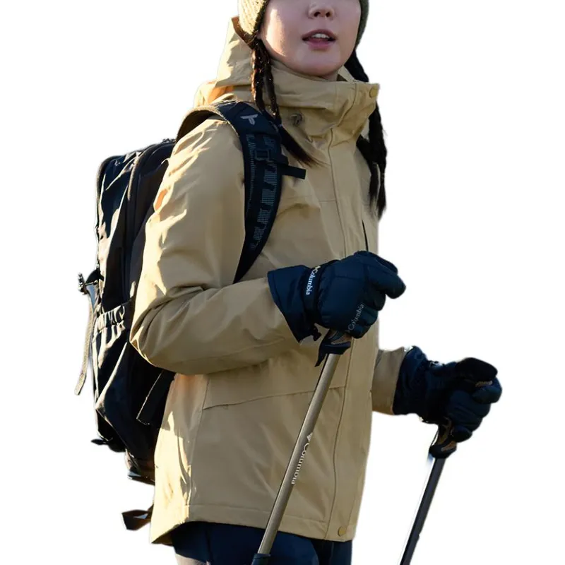 Columbia Omni Heat FW24 Waterproof And Warm Windbreaker Jacket Women's Apricot Yellow-5