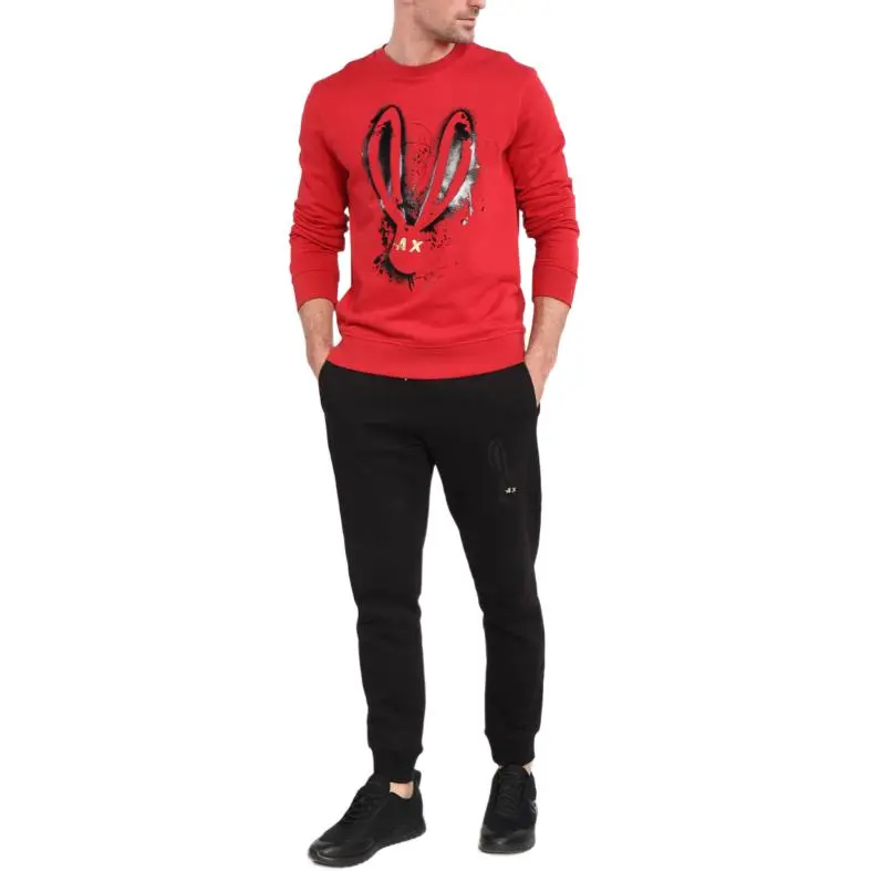 ARMANI EXCHANGE Year Of The Rabbit Sweatshirts Men Red-5