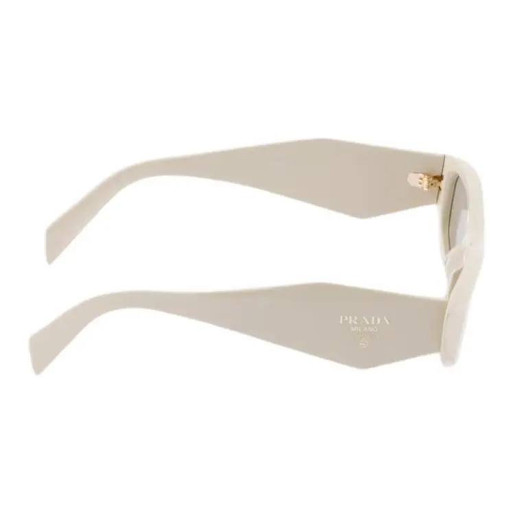 PRADA Acetate Irregular Shape Sunglasses Women's Ivory-2