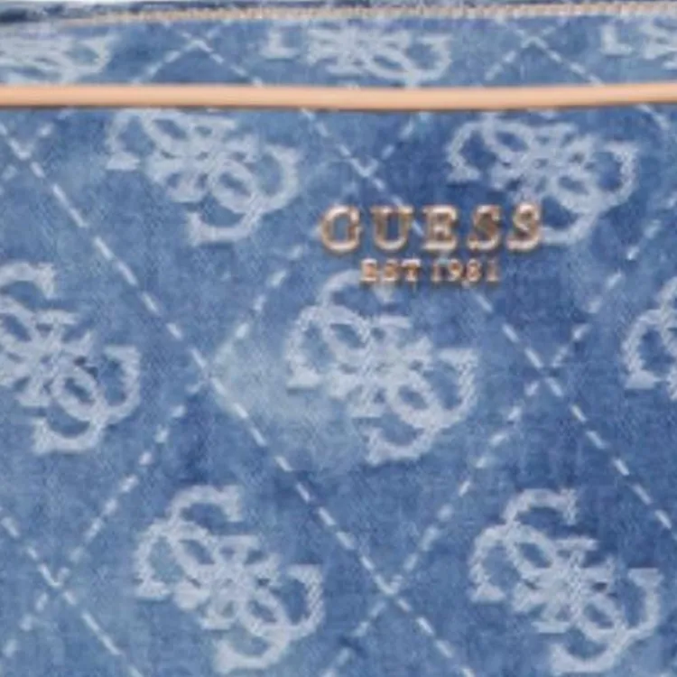 GUESS Fabric With Artificial Leather Shoulder Bag Women's Denim Blue-4