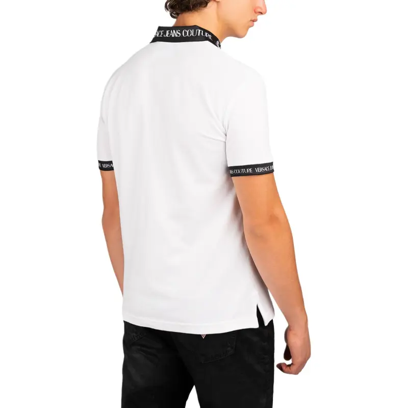 VERSACE JEANS COUTURE Barocco Trim Short Sleeved Polo Shirt-4