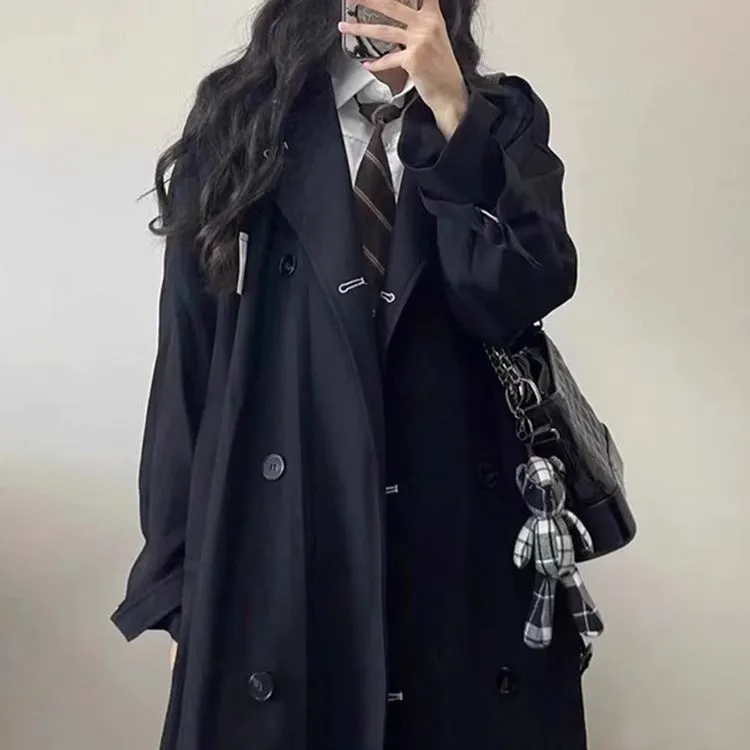 GULIANFEI Trench Coat Women's Black-1