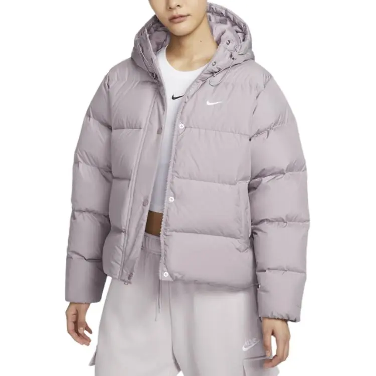 Nike METROPUFFER Down Jacket Women's Light Ore Purple+Survival Wristband-3