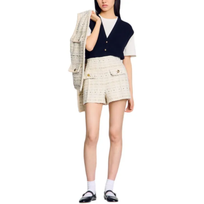 Sandro Tweed Shorts-1
