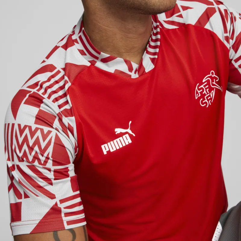 PUMA Switzerland Football Pre match Jersey Soccer Jersey Men's PUMA Red-3