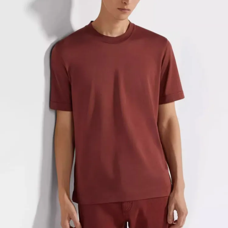 Zegna SS25 T Shirt Men's Brick Red-3