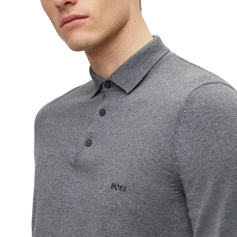 HUGO BOSS Logo embroidered Fine ribbed Polo Shirt-5
