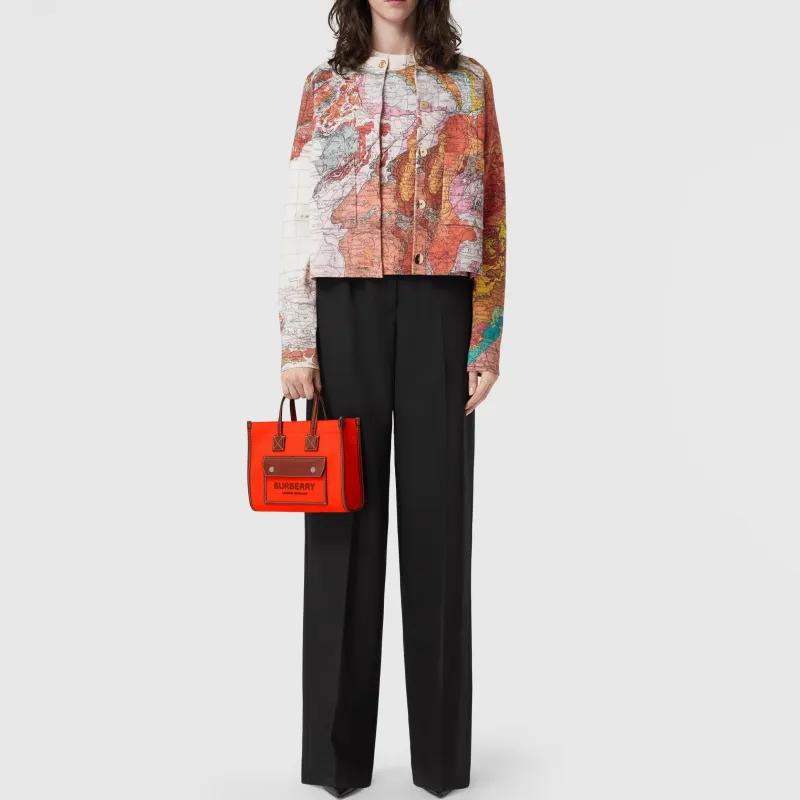 Burberry Freya Calfskin Embellishment Tote Bag Shopping Bag Shoulder Bag Crossbody Bag Handbag Mini Women's Orange/Tan-6
