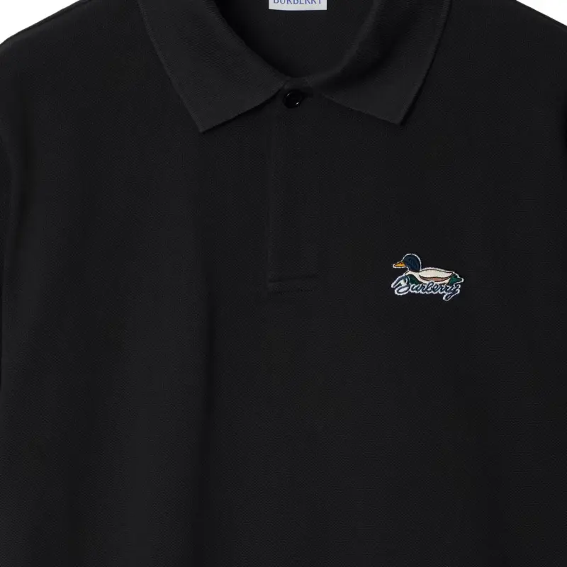 Burberry Logo patch Cotton Polo Shirt-4