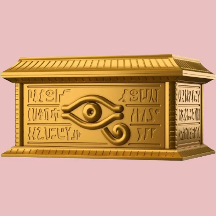 BANDAI Yu Gi Oh! Character Yu Gi Oh! Millennium Building Blocks Storage Box Gold Cabinet Model Accessories-3