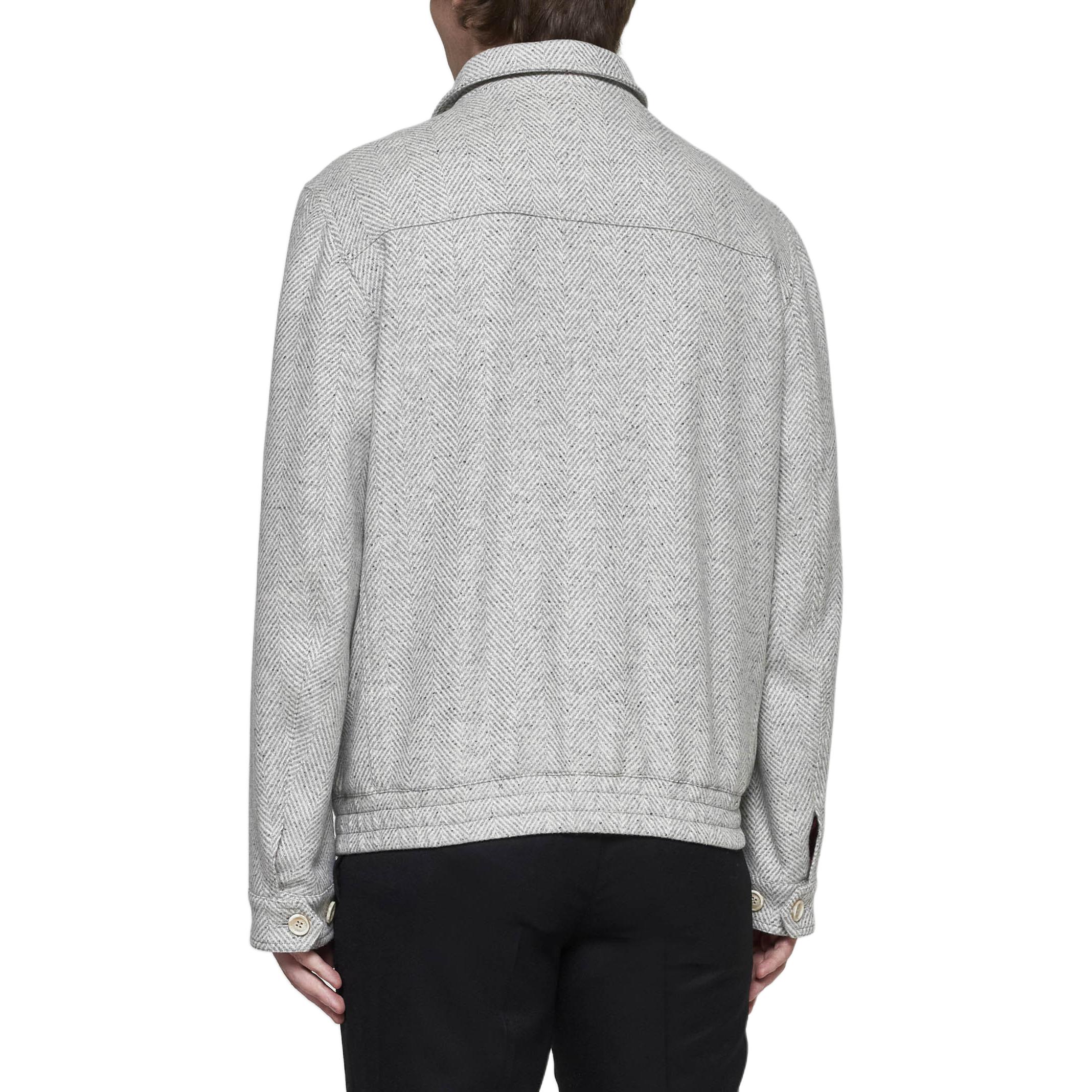 Brunello Cucinelli Long-Sleeved Zip-Up Herringbone Mitchell Brunello Cucinelli Long-Sleeved Zip-Up Herringbone Mitchell