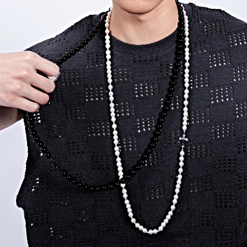 NothingButMini Pearl Agate Necklaces Unisex-3