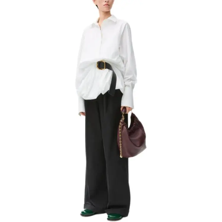 LOEWE Belted Shirt 'Optic White'-3