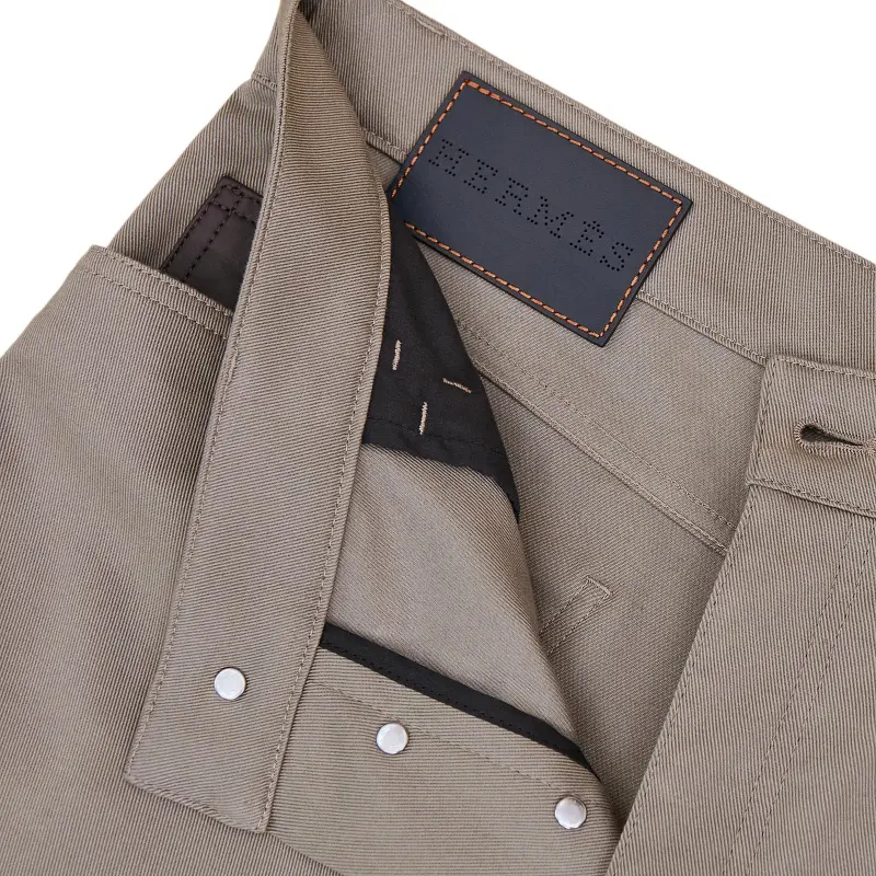 HERMES FW24 Jeans Men's Mud Charcoal-3