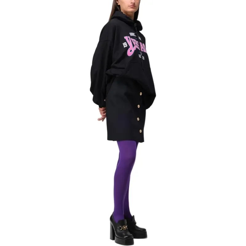 VERSACE Logo Printed Drawstring Hoodie-3