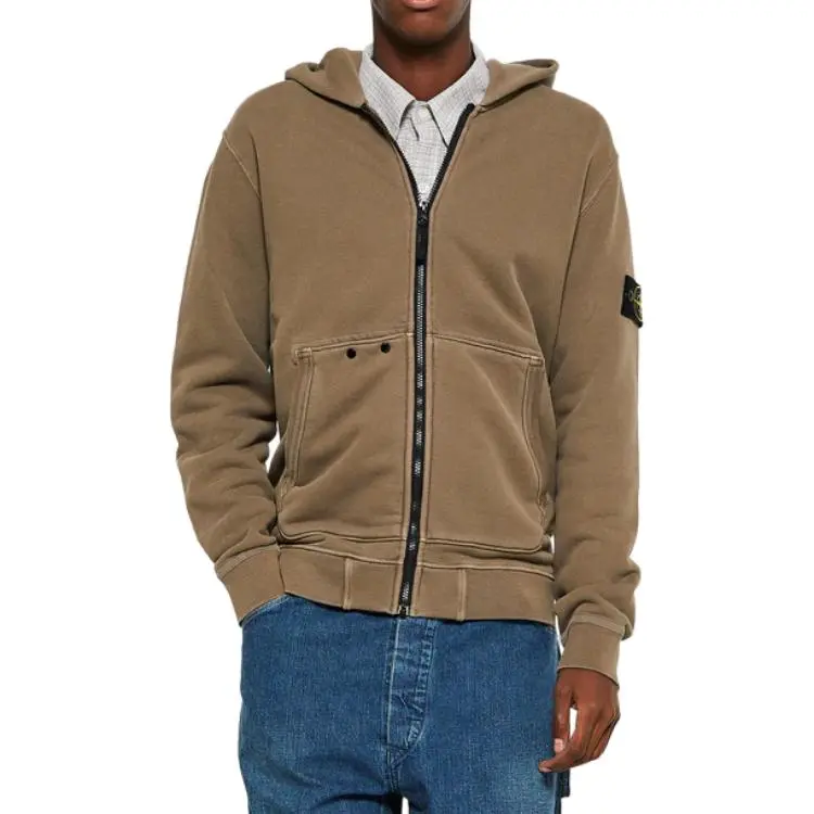 STONE ISLAND Logo-Patch Zip-Up Hoodie-2