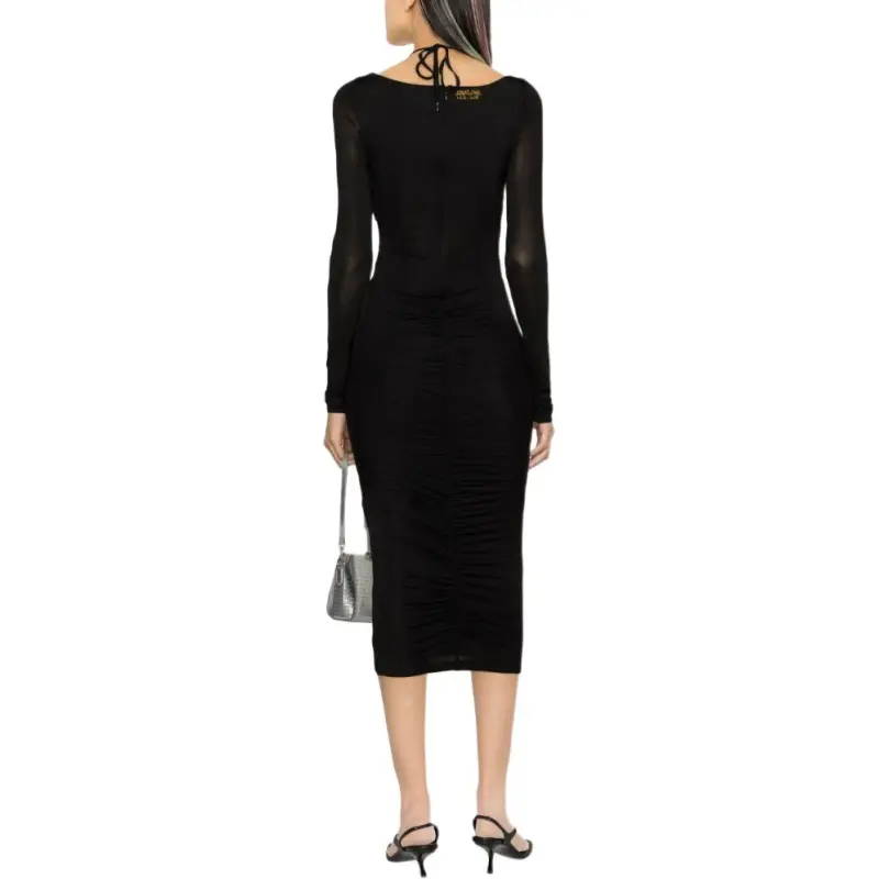 VERSACE JEANS COUTURE Cut Out Long Sleeved Midi Dress-4