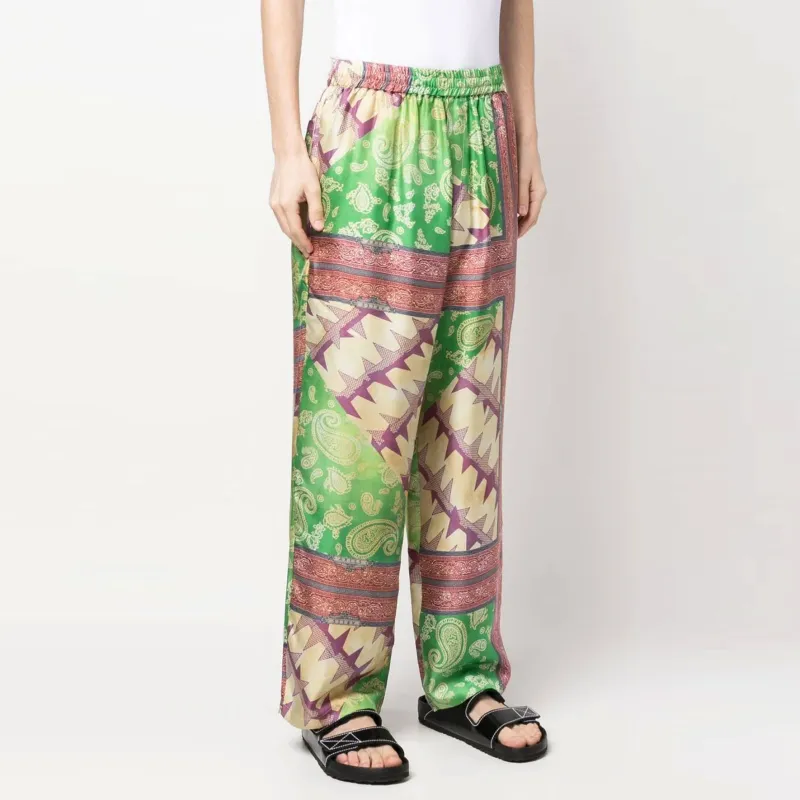Aries Paisley Print Wide Leg Pants-3