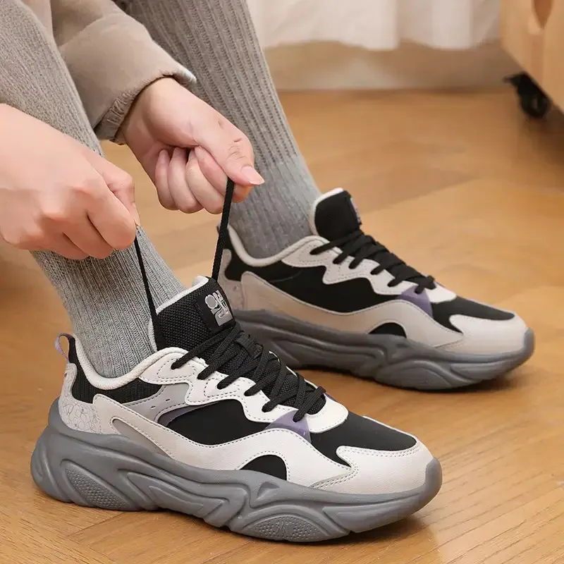 361° Wear-resistant And Lightweight Low-Top Casual Shoes Women's Black White Gray-2