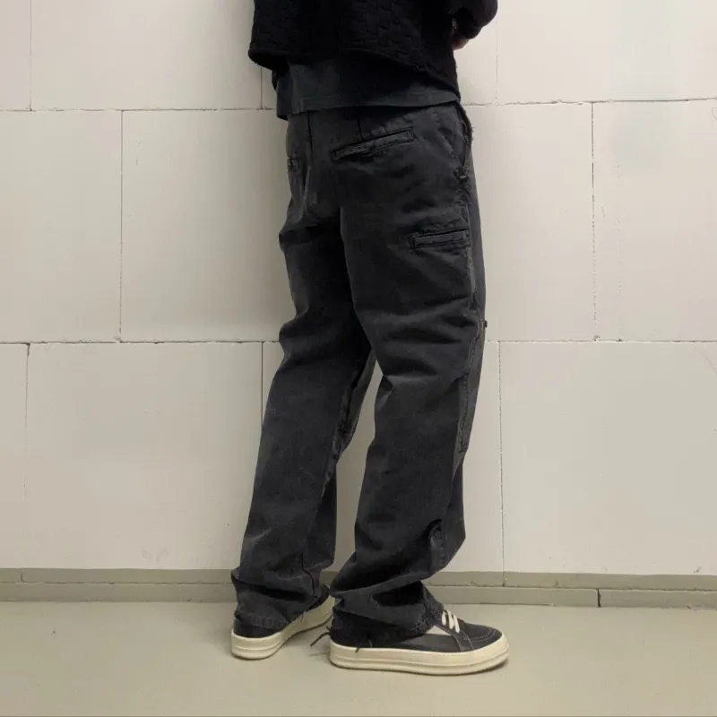 Askyurself Cargo Pants Unisex Washed Black-2