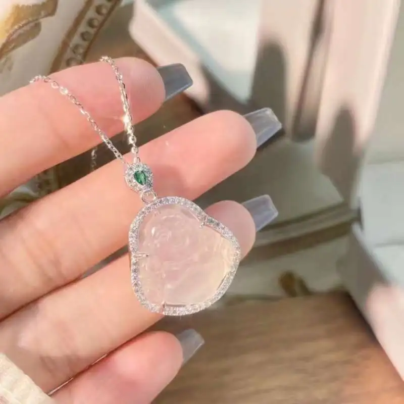 Grace Chalcedony Jade Necklaces Unisex-4