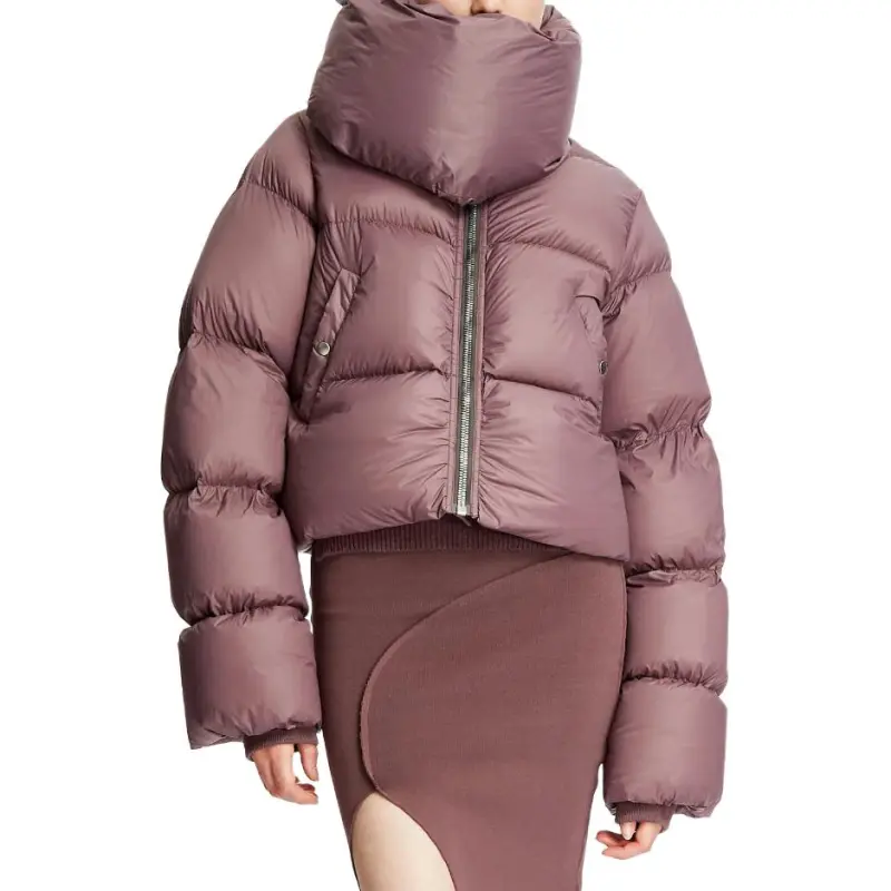 RICK OWENS Funnel Neck Jacket 'Amethyst'-4