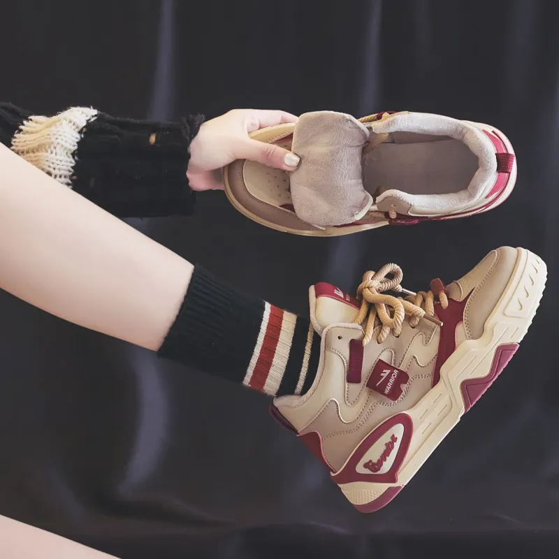 Warrior Warrior Warm Height Increasing High-Top Casual Shoes Women's-15