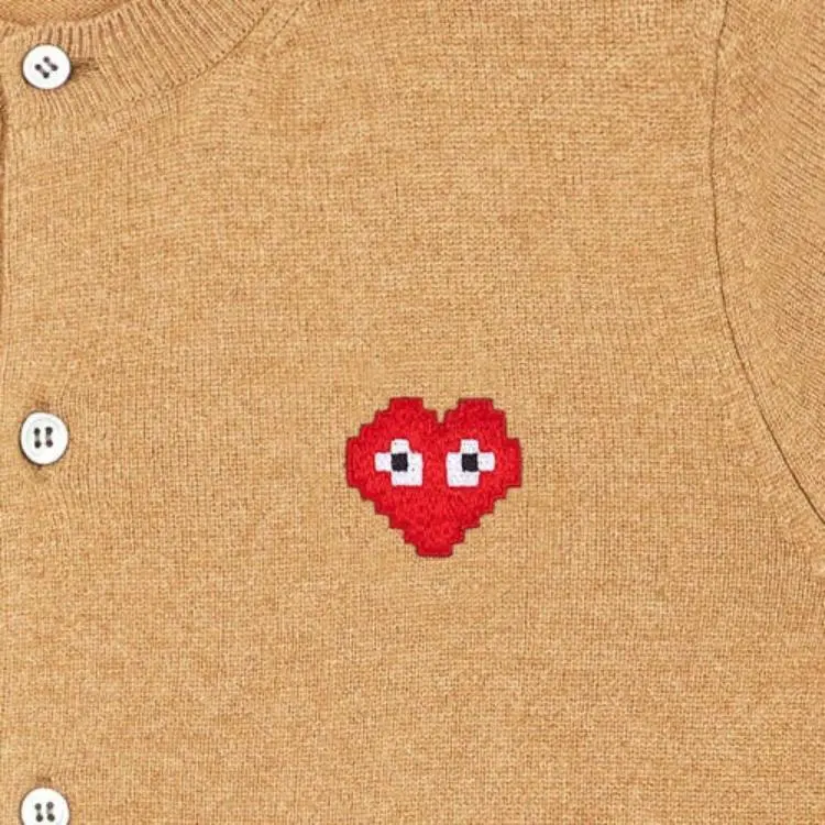CDG Play CDG Play X INVADER Pixel Series Knitwear Women's Earth Yellow-2