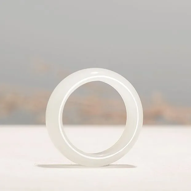 Ingenuity Hetian Jade Rings Unisex White Jade-1
