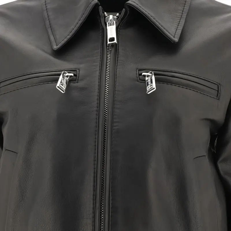 MaxMara Zip up Leather Jacket-2