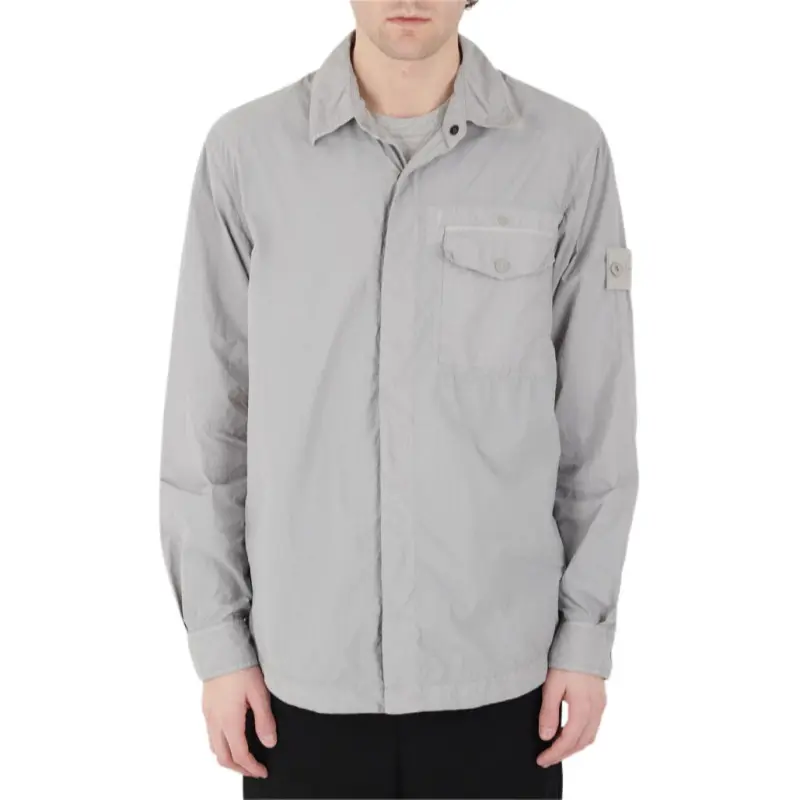 STONE ISLAND Long Sleeved Curved Hem Shirt-1