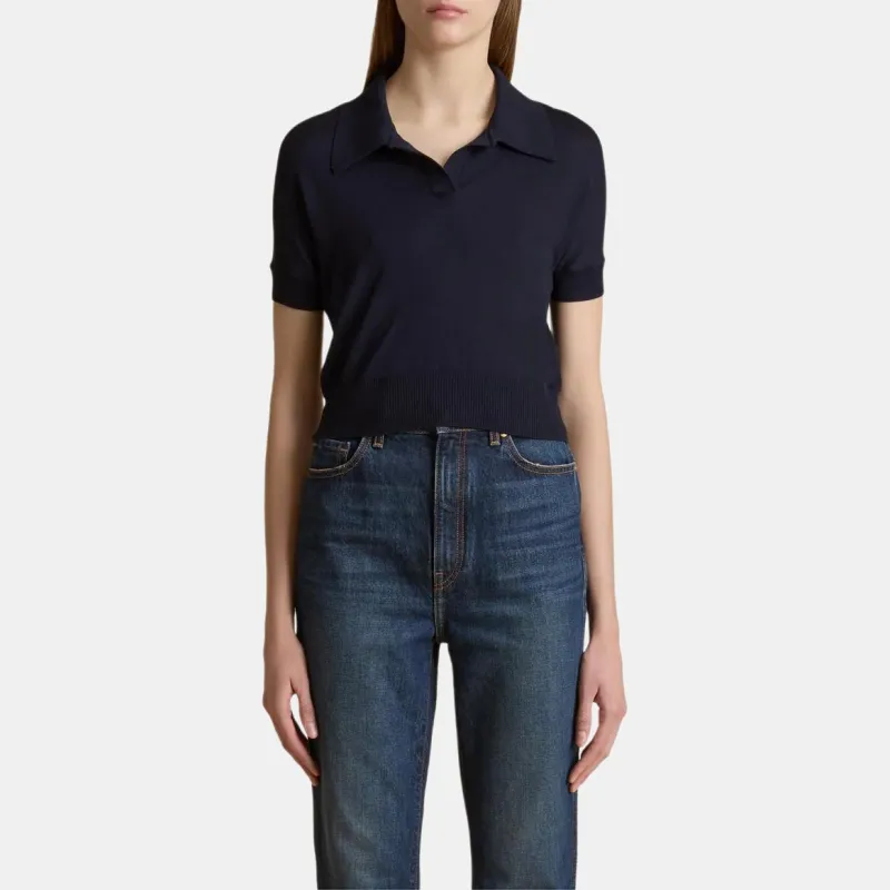 KHAITE Morgane Top 'Midnight Navy'-1
