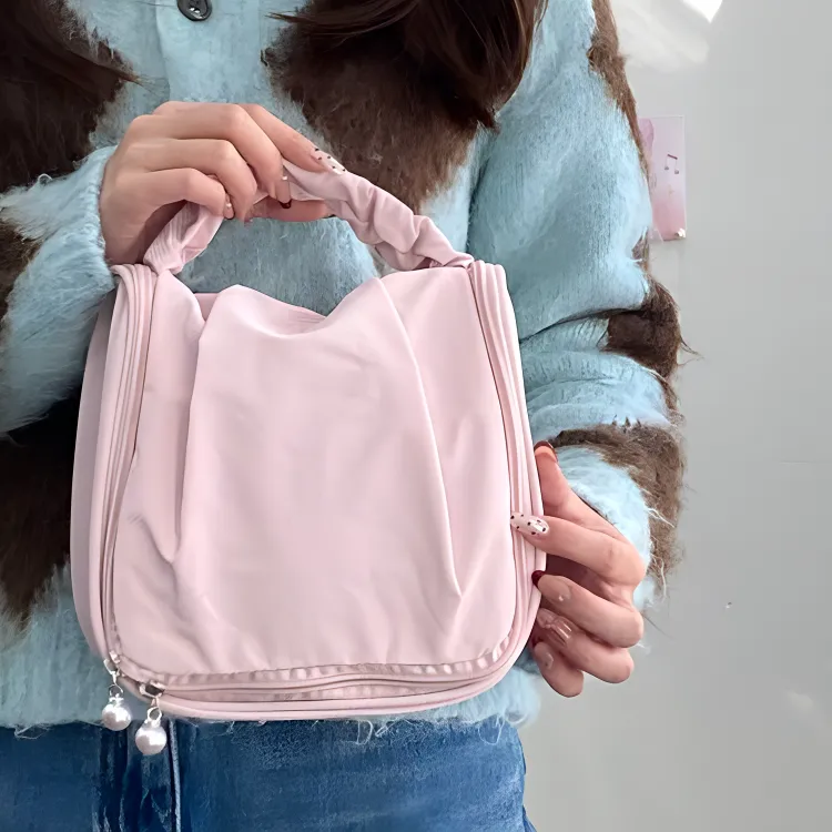 Bywhich Polyester Toiletry Bag Storage Bag Makeup Bag Regular Women's Pink-4