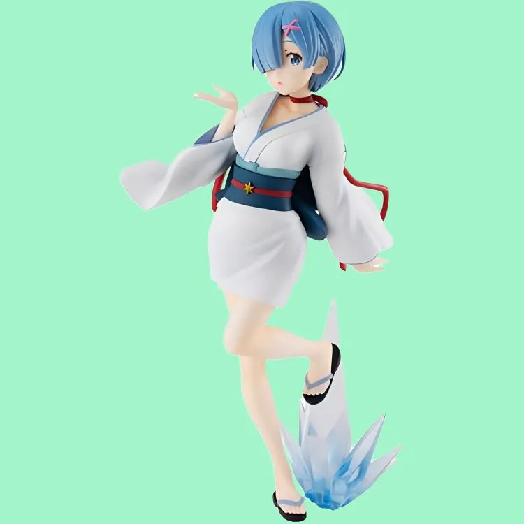 FURYU Rem Zero Starting Life In Another World Rem Snow Maiden 21cm Bonus Gifts-3