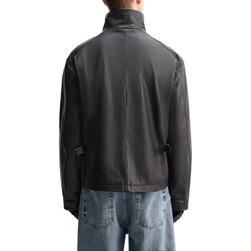 ZARA Leather Jacket Men's Brown-2