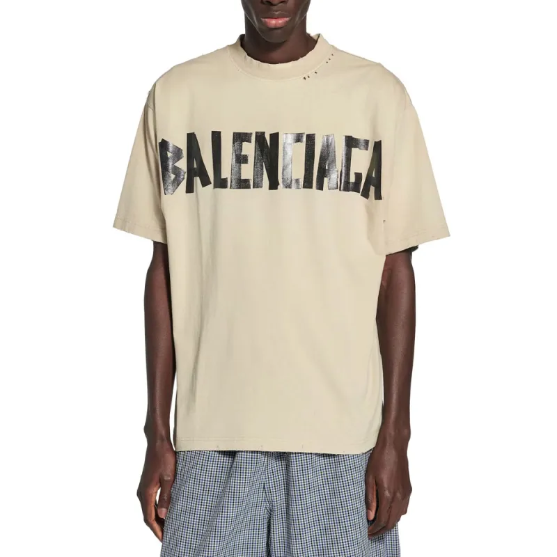 Balenciaga T Shirt Regular Fit Unisex Beige-2