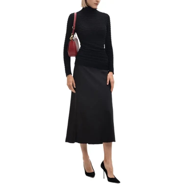 Valentino High Neck Long Sleeved Ribbed Top-2