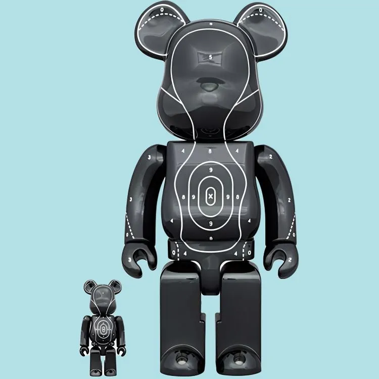 BE@RBRICK 400%100% Emotionally Unavailable X NEIGHBORHOOD Black Trendy Figures 7cm/28cm-1