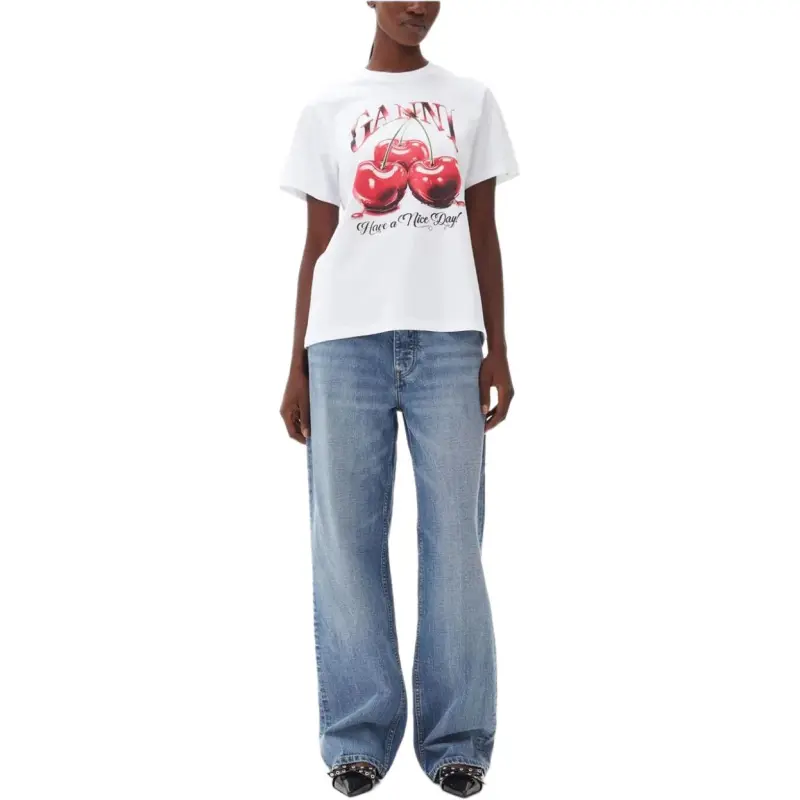 GANNI Logo print Graphic T shirt-2