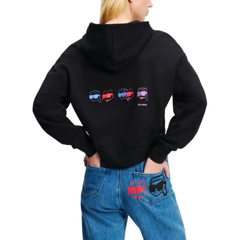 KARL LAGERFELD / Karl Lagerfeld Jeans Ikon Colour pop Cropped Hoodie-4