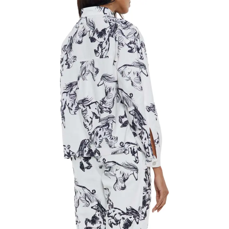 Bimba Y Lola Greyhound-print Corduroy Shirt-2