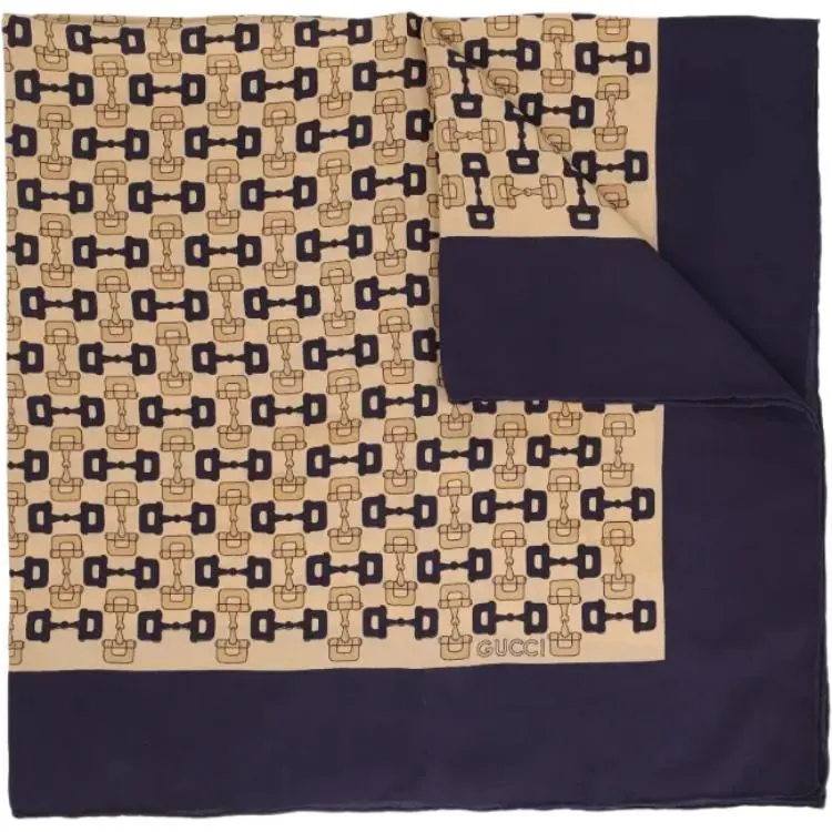 GUCCI Silk Knit Scarves Unisex Brown-1