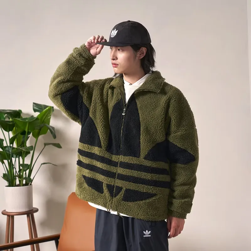 Adidas Originals Sherpa Jacket Men's Dark Olive Green-4