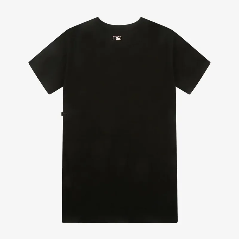 MLB Logo Basic Short Sleeved Dress Women's Black-2