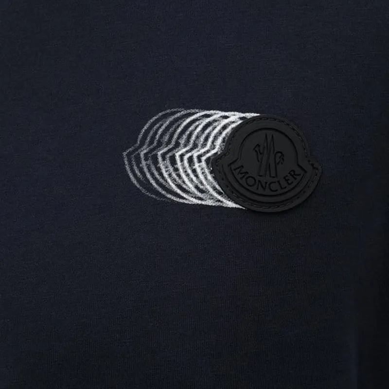 Moncler Faded Logo Motif Crewneck T Shirt-4