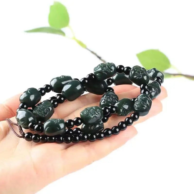 Grace Hetian Jade Necklaces Green Jade Men's-4