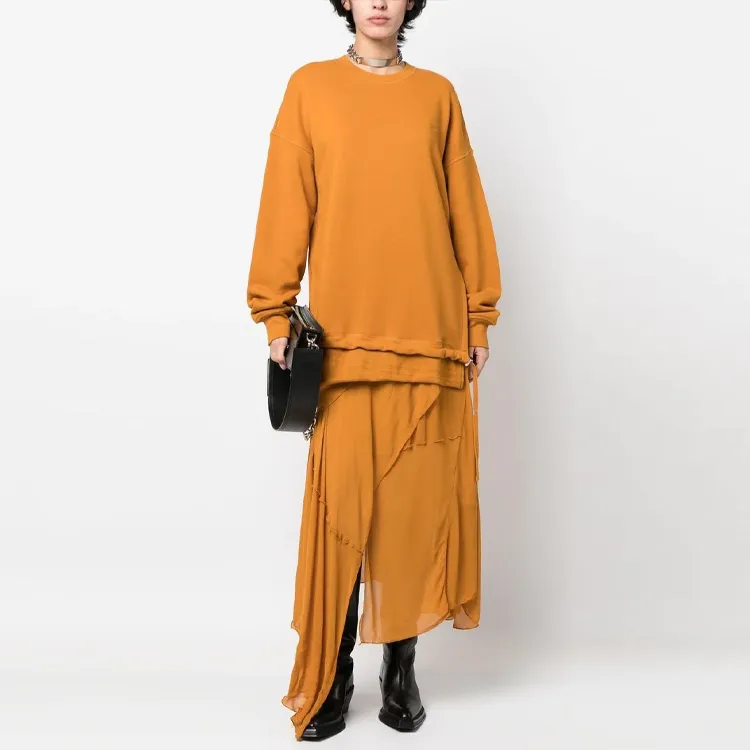 DIESEL Long-Sleeved Dresses Women's Orange-1