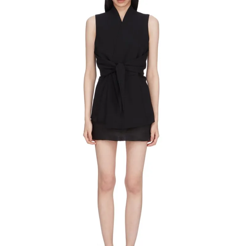 RICK OWENS Tie Waist Down Gilet-2