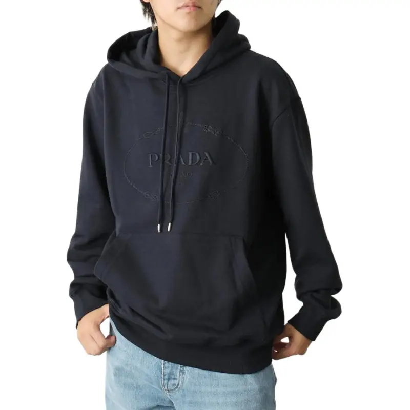 PRADA Long Sleeved Drawstring Hoodie-2