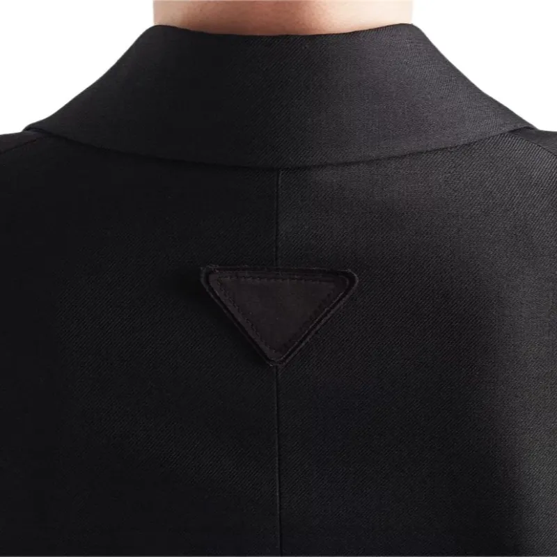 PRADA Single Breasted Wool Blend Jacket Jackets & Coats Men's Black-1